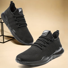 Men's Breathable Lace Up Knit Sneakers Casual Walking Shoes