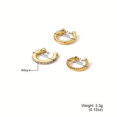 3-Piece Rhinestone Ear Cuff Set Sexy Style Alloy Jewelry