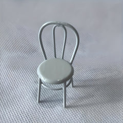 Metal Backrest Chair Retro Modern Dollhouse Furniture Red DIY Scene Props