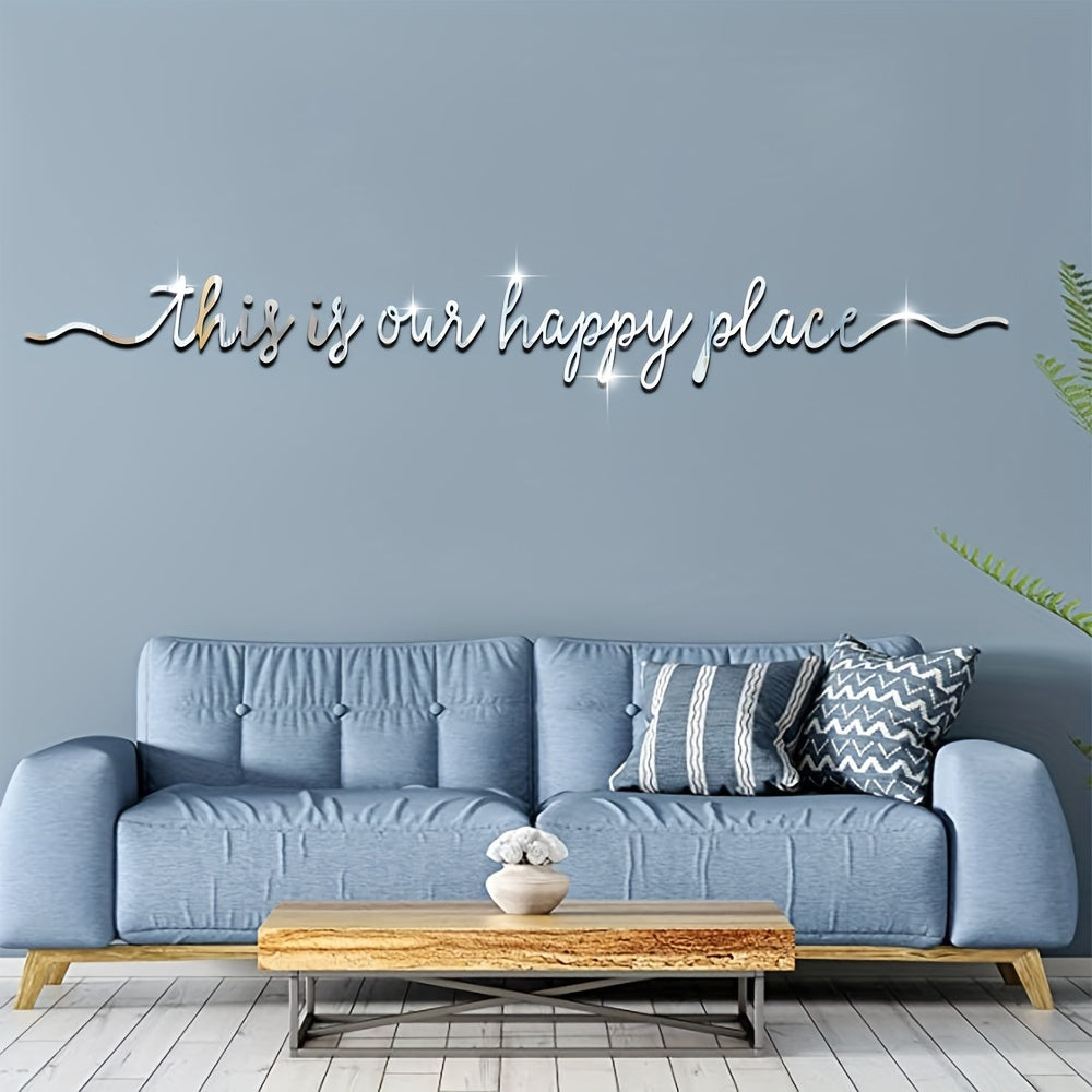 5pcs Quote Mirror Wall Sticker Acrylic Adhesive Home Decor Room Decoration