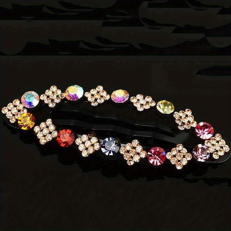 Rhinestone Snap Clip Metal Hairpin for Side Hair Bang Braids