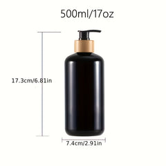 500ML Bamboo Pump Dispenser for Bathroom Soap Lotion Liquid Amber