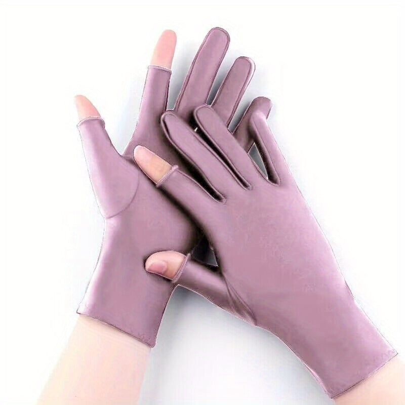 Sunproof Gloves Two-finger Short Gloves for Women