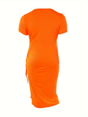  Sexy Dress Women's Plus Cut Out Ruched Dress
