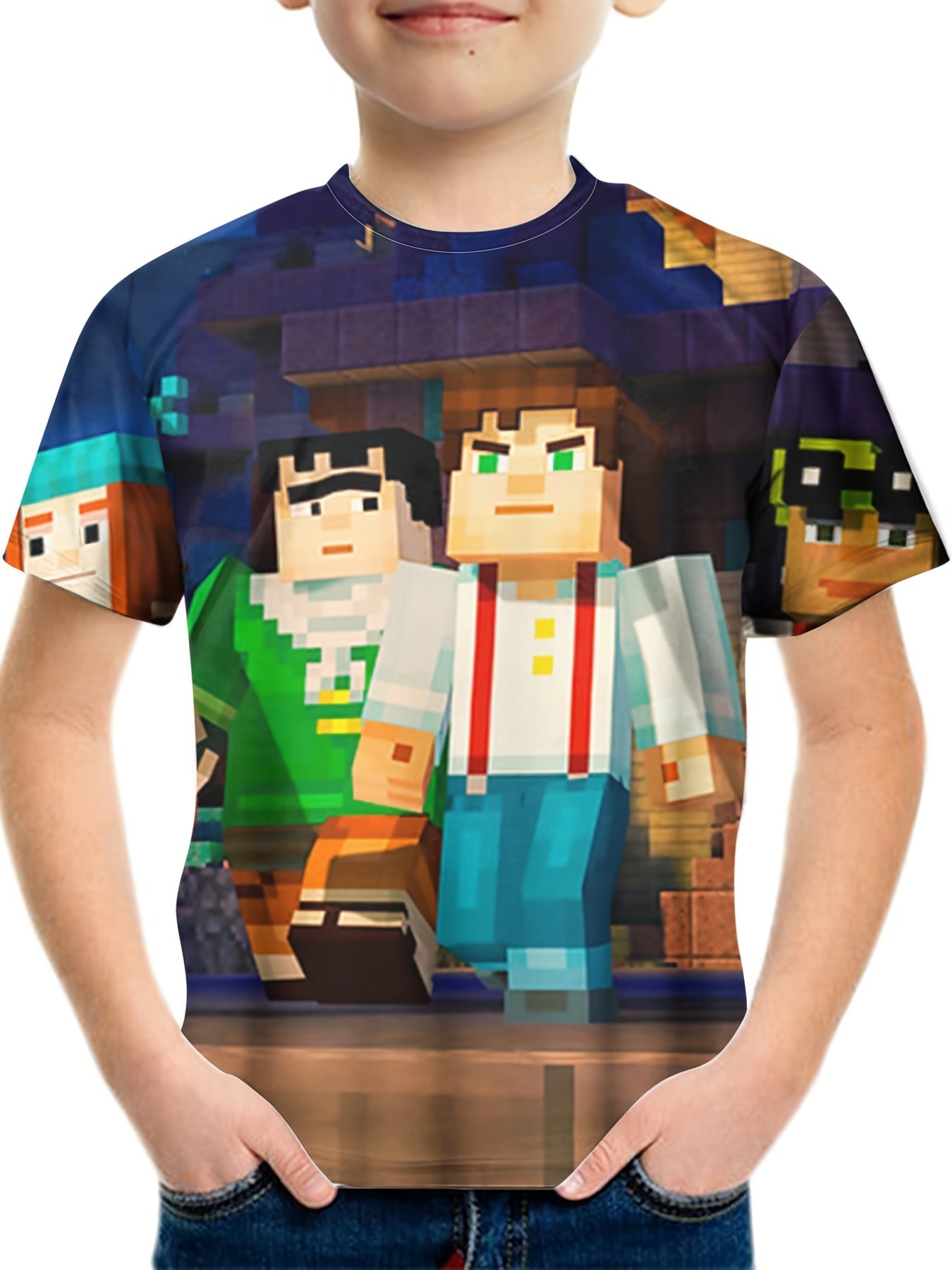 Boys Girls 3D Print Casual Tee Pop My World Graphic Street Wear