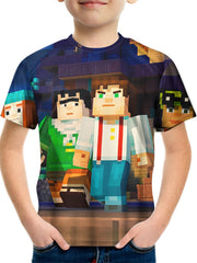 Boys Girls 3D Print Casual Tee Pop My World Graphic Street Wear