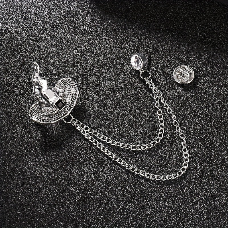 Vintage Men's Suit Brooch with Tassel Diamond Set
