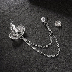 Vintage Men's Suit Brooch with Tassel Diamond Set