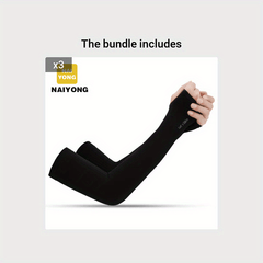 NAIYONG Compression Cooling Sleeves UV Protection Sunscreen Thumbless Cuffs