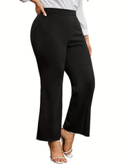  Flared Leg Trousers High Rise Stretch Pants