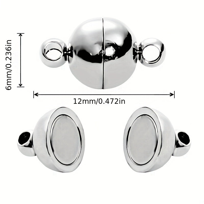 10 Pcs 8mm Magnetic Clasps for Bracelets, Necklaces DIY