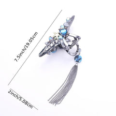 Tassel Metal Hair Claw Clip Non Slip Strong Hold Grip Hair Jaw Clip