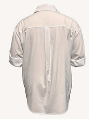  Solid Long Sleeve Button Up Tunic Shirt Top