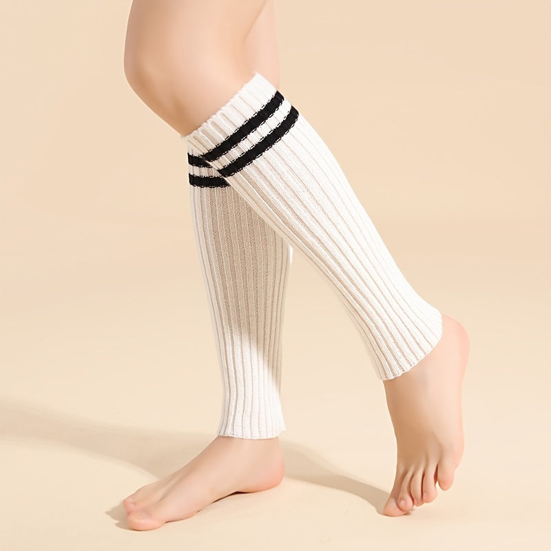 Striped Leg Warmers Knee High Socks Women's Stockings