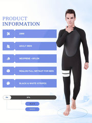 Men's Neoprene 2mm Full Wetsuit Mid Stretch for Water Activities