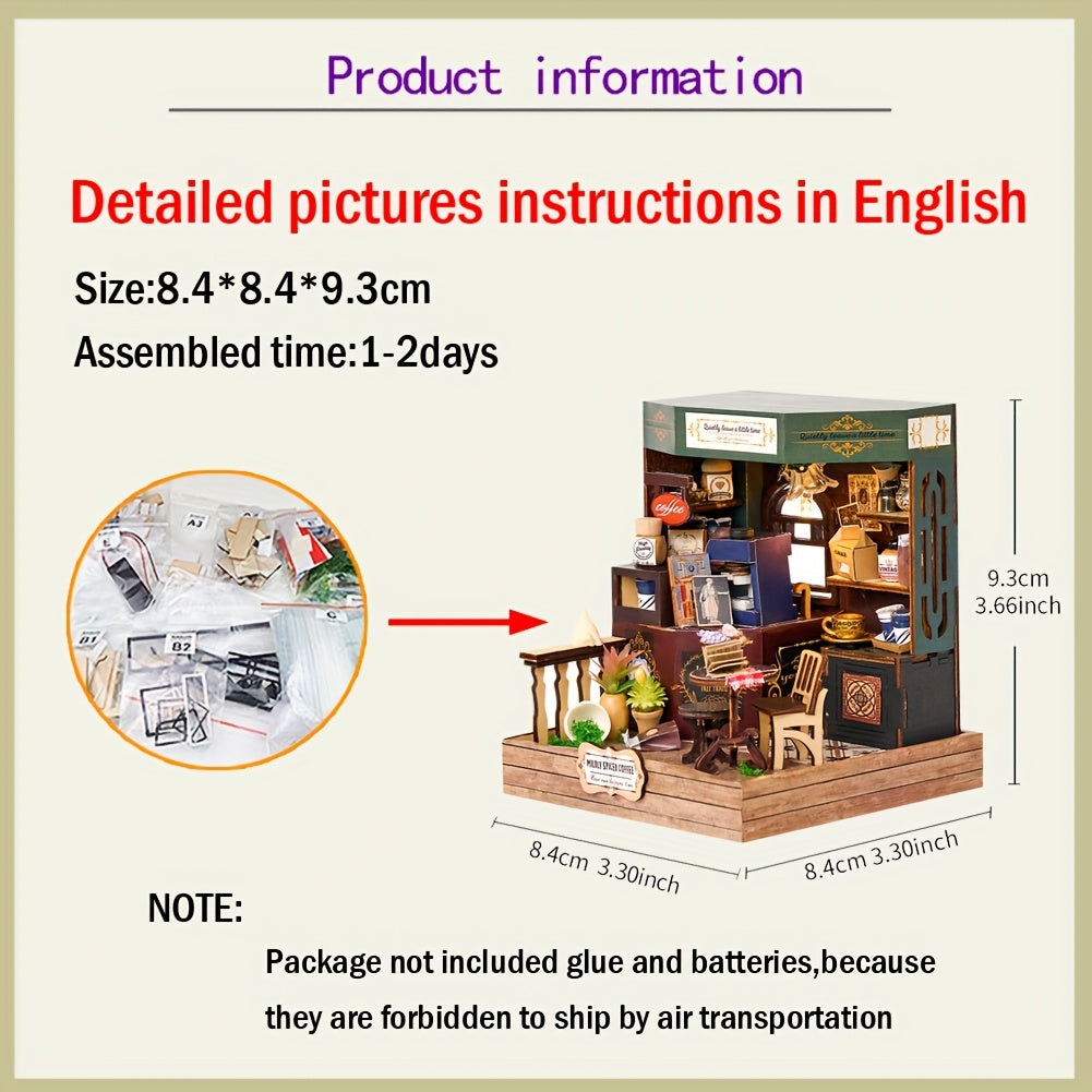DIY Dollhouse Kit Sweet Shop 3D Puzzle No Glue Adult Assemble Model