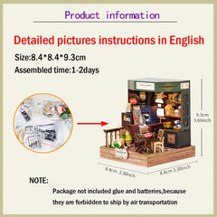 DIY Dollhouse Kit Sweet Shop 3D Puzzle No Glue Adult Assemble Model