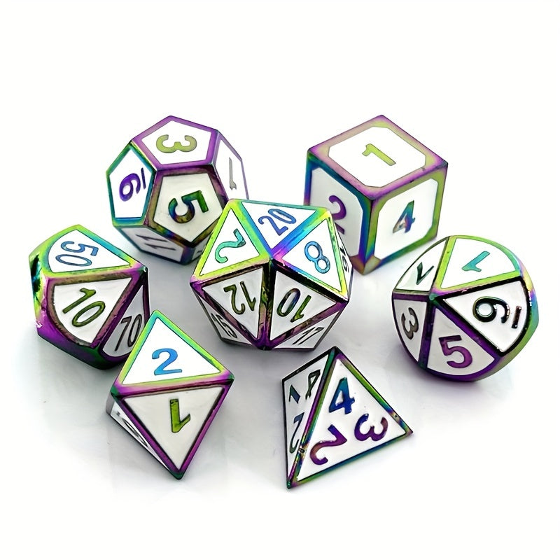7pcs Metal Dice Set for Board Game Desktop Accessories