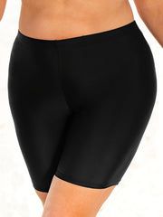  High Waist Biker Shorts Stretch Casual Solid Color