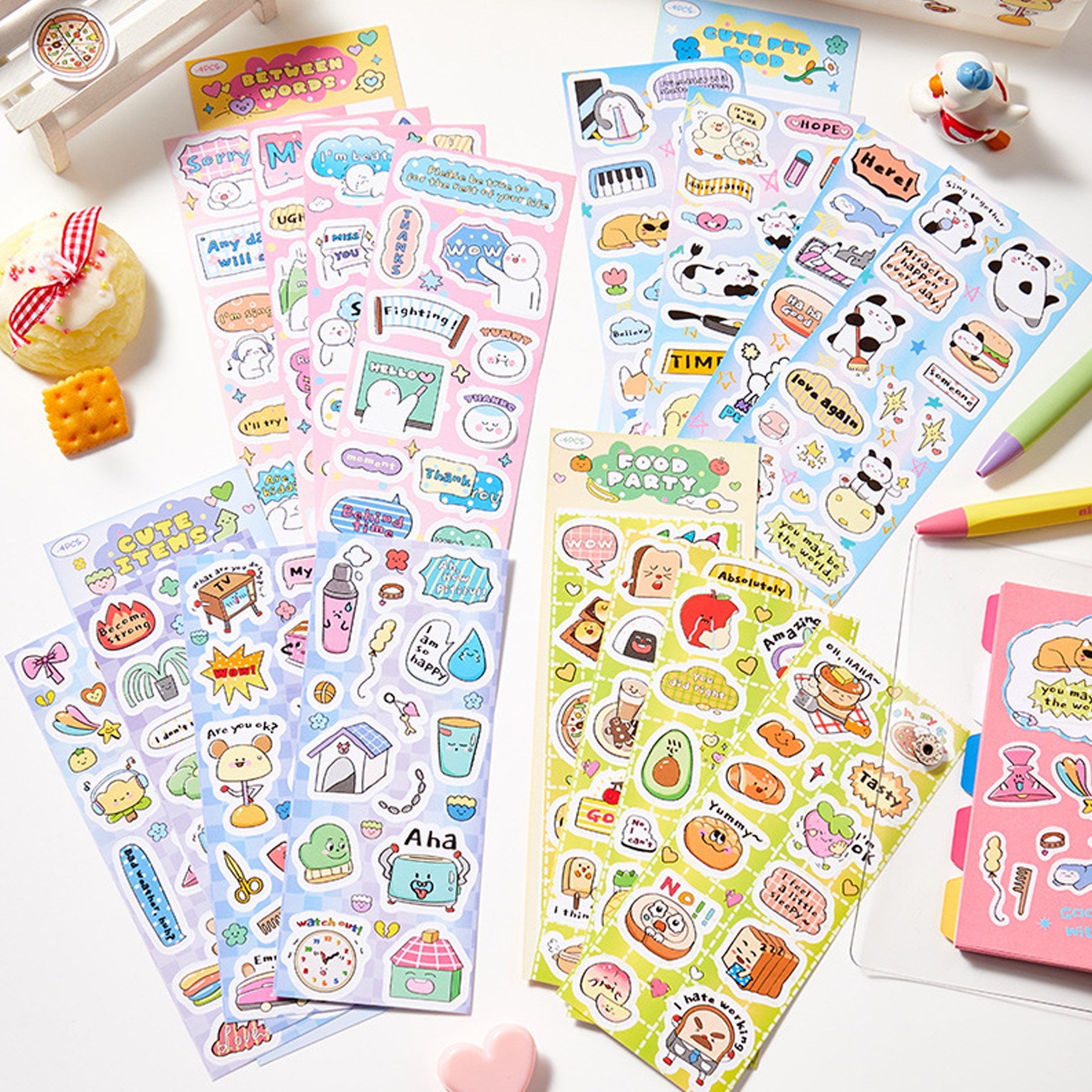 4 Pack Cartoon Graffiti Stickers DIY Decorative Journal Materials