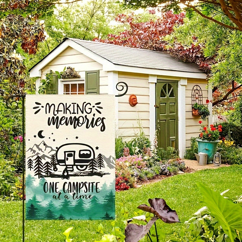 Camping Garden Flag Double Sided RV Campfire Yard Outdoor Decoration