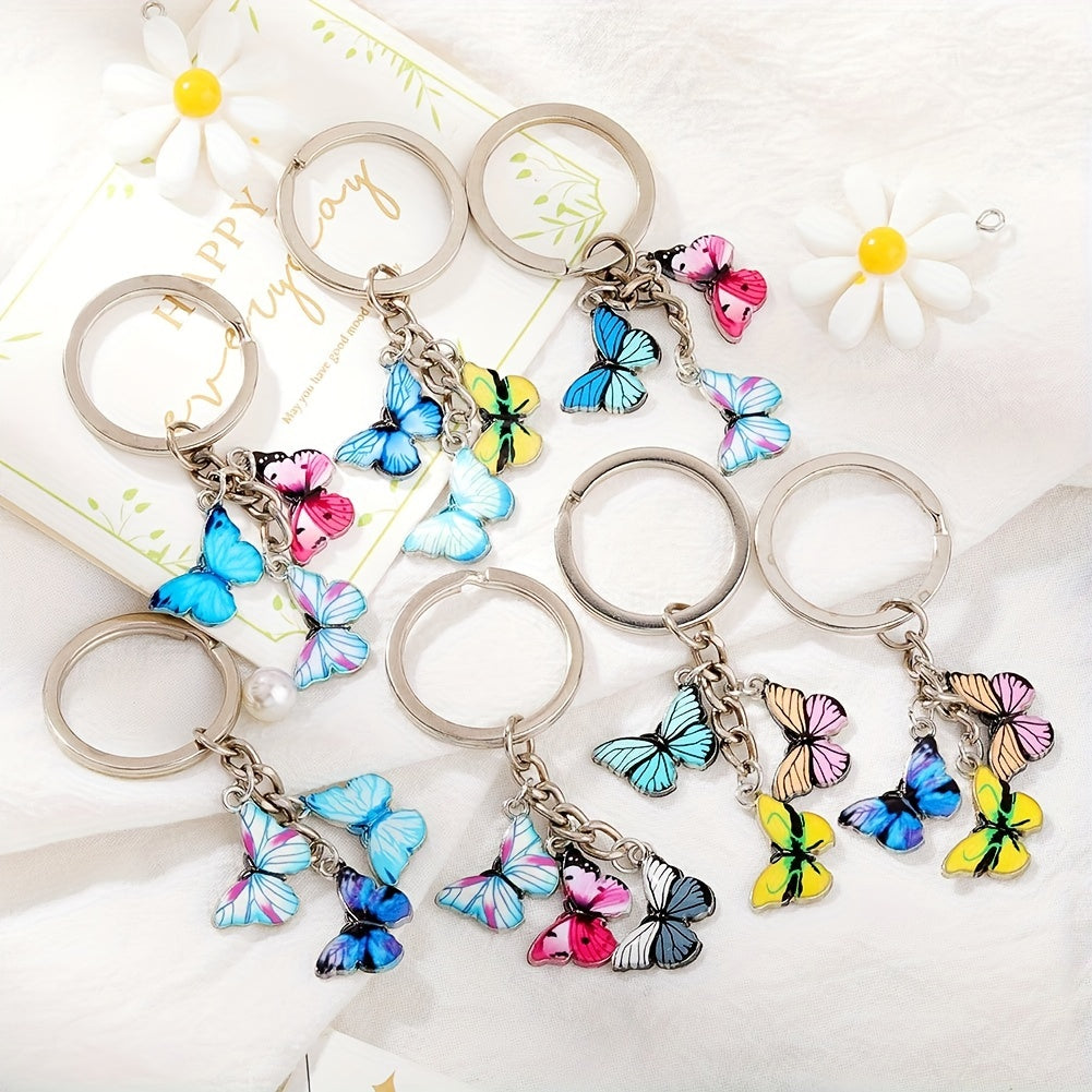 Boho Butterfly Keychain Animal Key Ring Purse Bag Charm Women Girls Gift