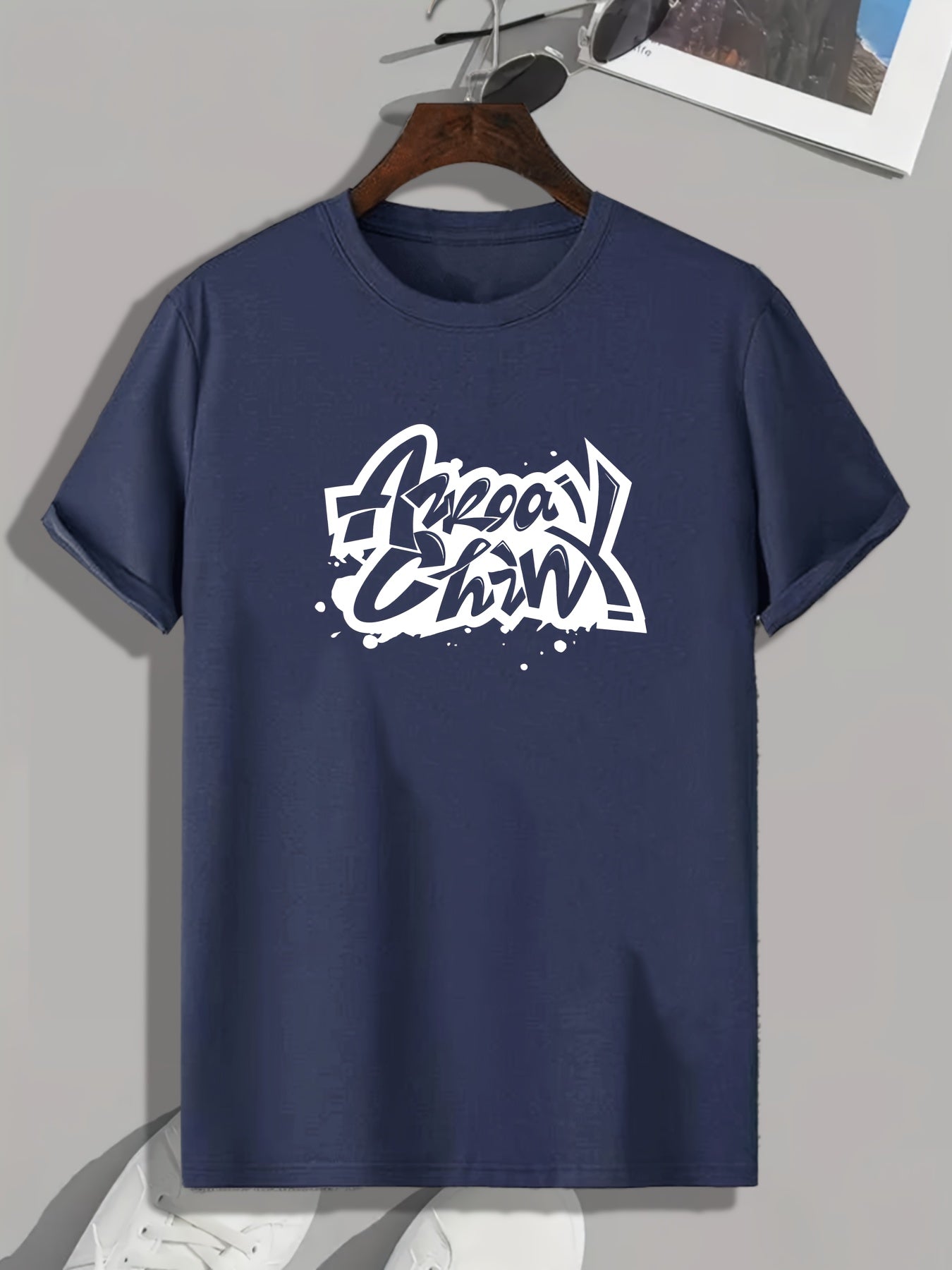 Creative Letters Print Men's Graphic T-shirt for Summer