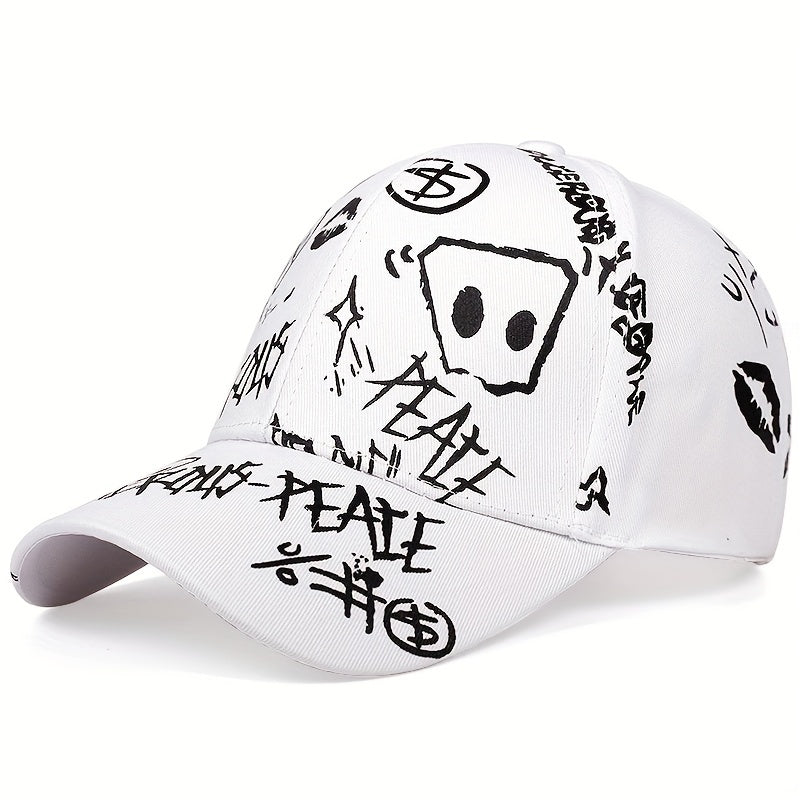 Mens Stone Print Baseball Cap Adjustable Casual Hat For Spring Autumn