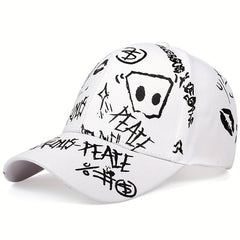 Mens Stone Print Baseball Cap Adjustable Casual Hat For Spring Autumn