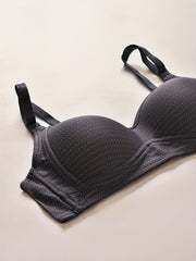 Polka Dot Wireless Push Up Bra for Women