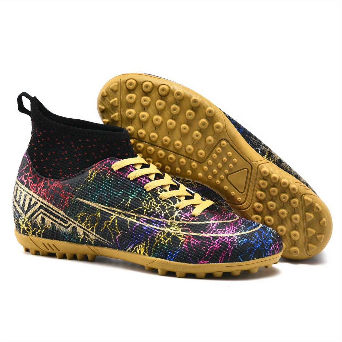 Kids Anti Skid Turf Football Boots Lace Up Training Shoes