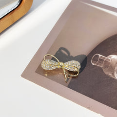 Bowknot Rhinestone Brooch Collar Decoration Pin Fix Clothes Accessories