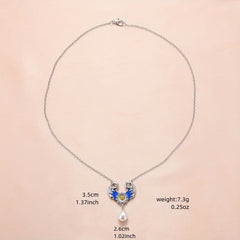 Heart Pendant Necklace Wings Flower Anniversary Gift Couple Necklace