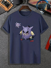 Little Monster Print Men's Comfy T shirt Active Slightly Stretch