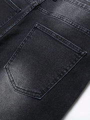 Ripped Cotton Slim Fit Stretch Jeans Mens Denim Pants