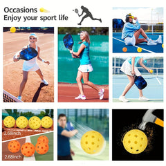 Lightweight Fiberglass Pickleball Rackets 2pcs 4pcs Balls