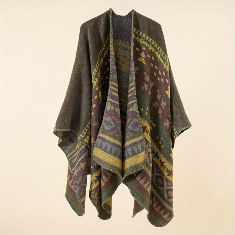 Warm Sunscreen Shawl Casual Open Front Poncho Cape Large Inelastic Cardigan
