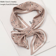 Polka Dots Print Skinny Silk Scarf Women's Neck Scarves