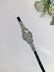 Satin Ribbon Bride Bridesmaid Belt Silver Patch Wedding Belt