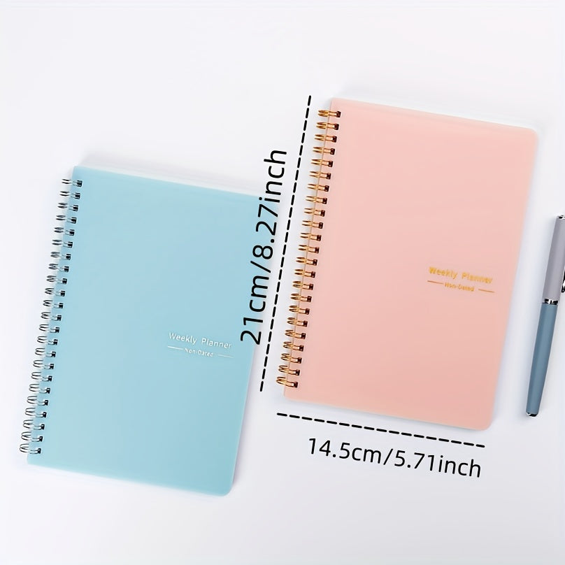 A5 Hardcover Coil Plan Book 52 Sheets Waterproof Student Business Notebook