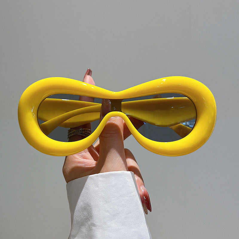 Oval Frame Sunglasses Thick Frame Sun Glasses