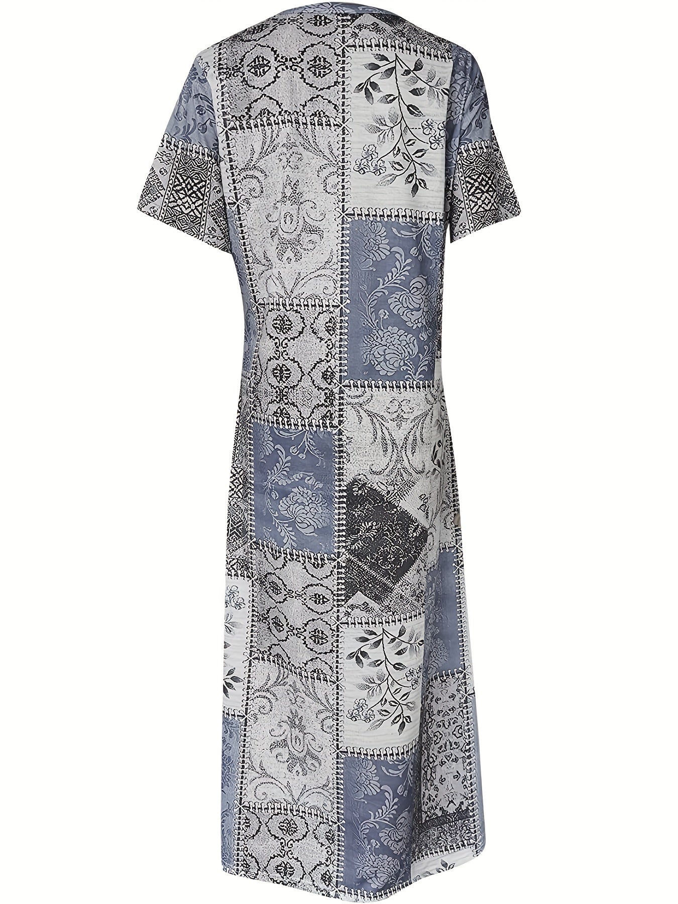  Boho Graphic Print Maxi Dress