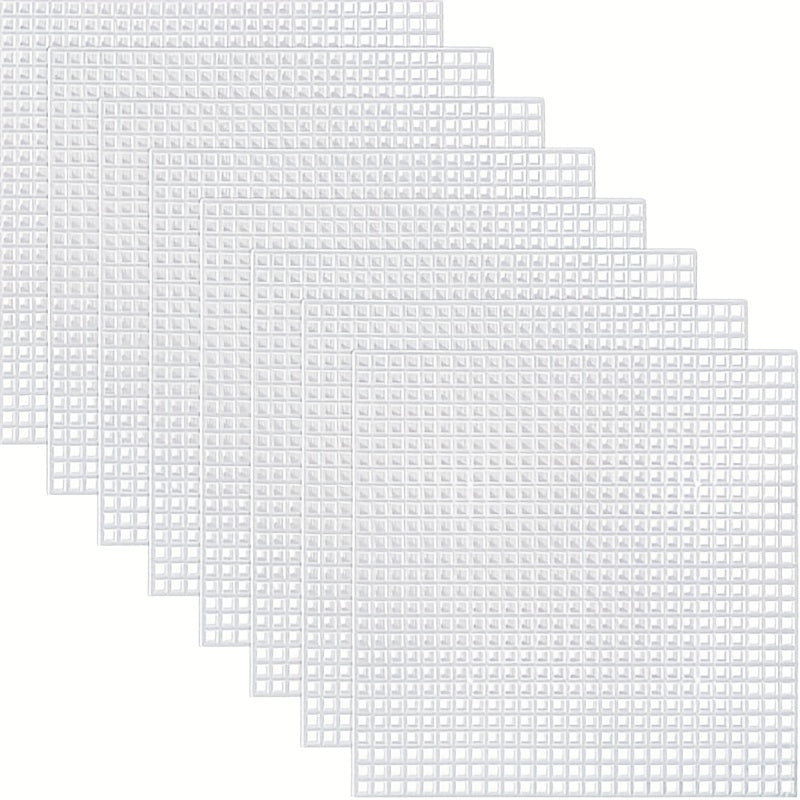 8pcs 7 Count Square Canvas Mesh 10x10cm Plastic Mesh for Embroidery Yarn