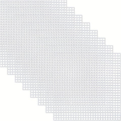 8pcs 7 Count Square Canvas Mesh 10x10cm Plastic Mesh for Embroidery Yarn