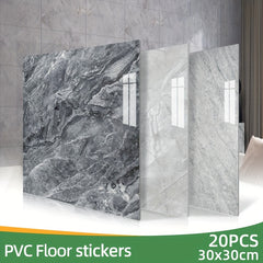 20pcs PVC Marble Floor Stickers Self Adhesive Waterproof Bathroom