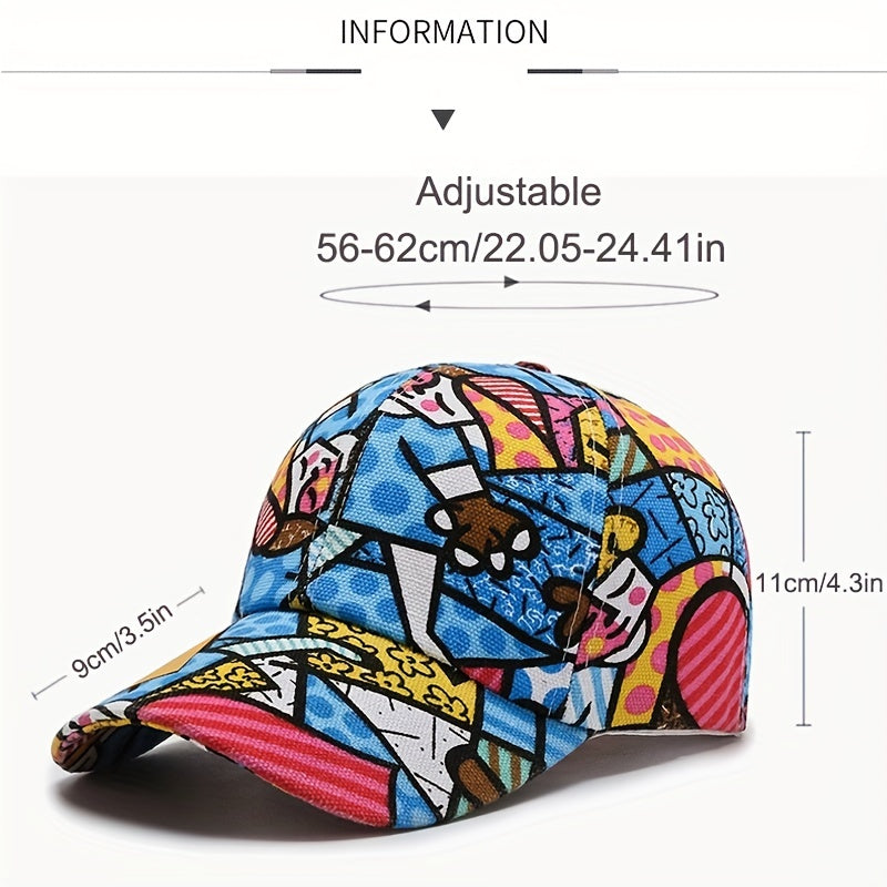 Colorful Graffiti Baseball Cap Hip Hop Print Sun Hat Adjustable Unisex
