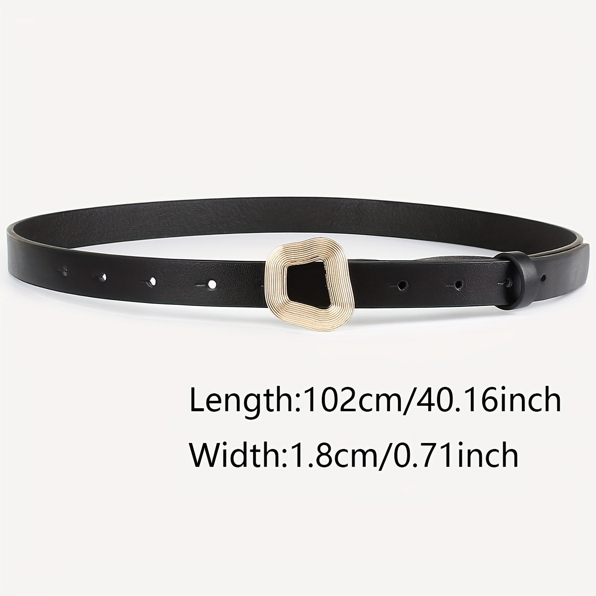 3pcs Geometric Buckle PU Leather Belt Retro Casual Jeans Belt