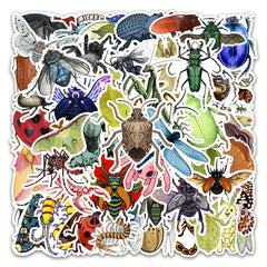 54pcs Insect Waterproof Stickers for Mobile Phone Laptop Guitar Helmet