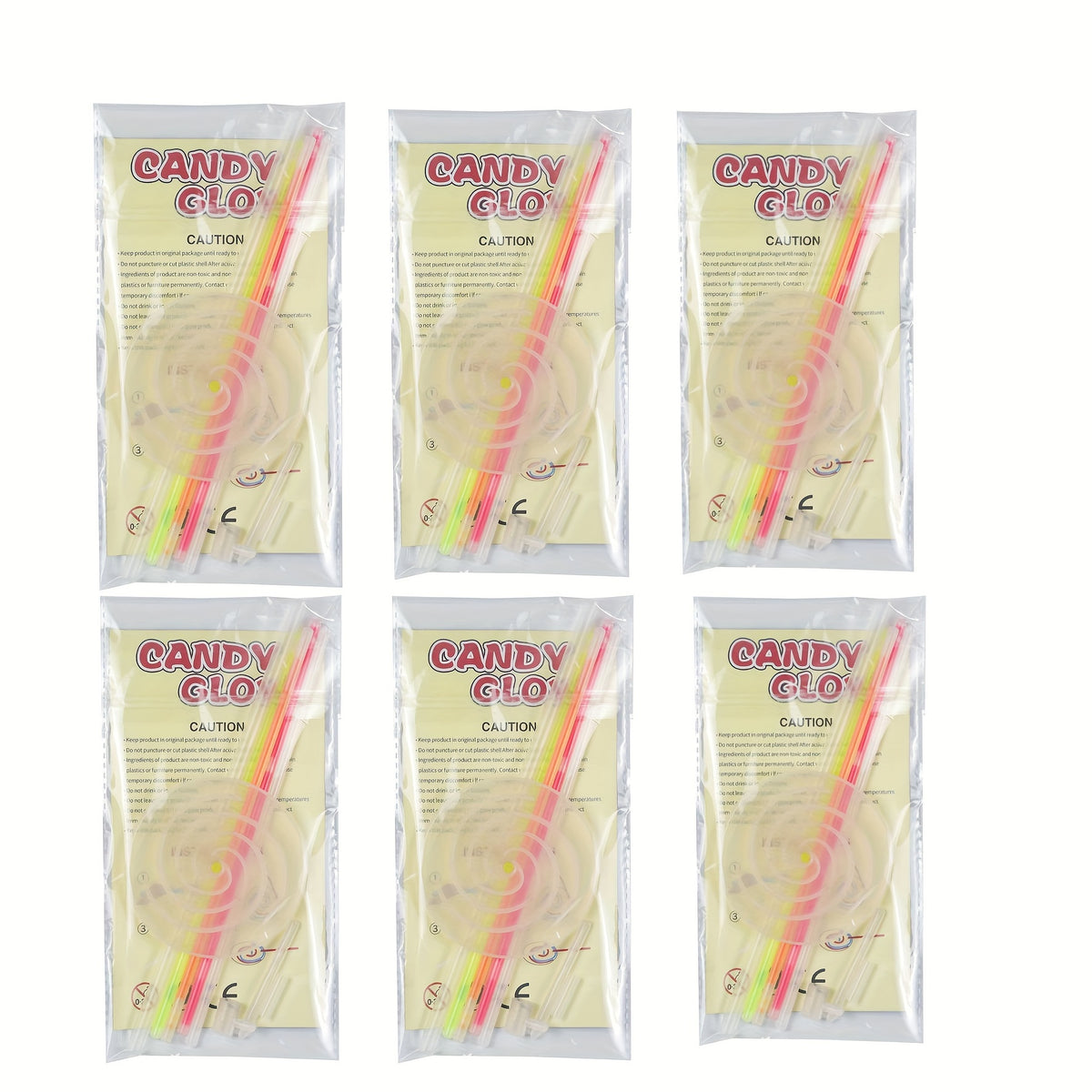 6pcs Lollipop Rotating Windmill Glow Stick Party Favors