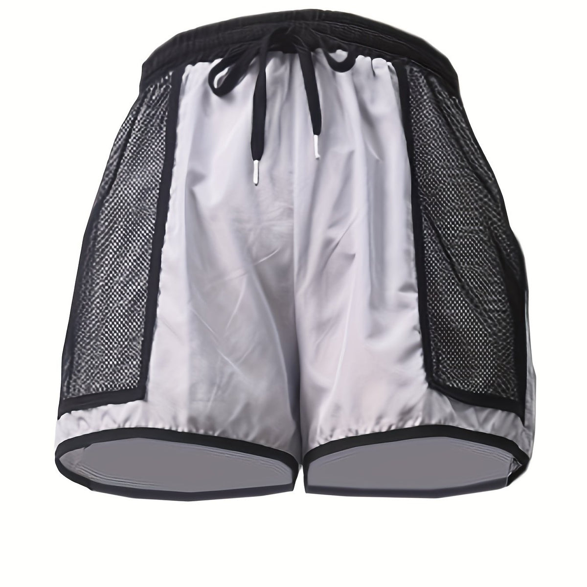  Colorblock Eyelet Drawstring Fitness Shorts